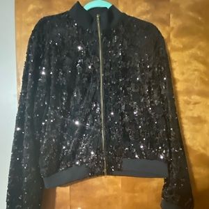 Black sequin jogger set